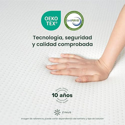 Zinus Green Tea Premium | Colchón King de Memory Foam con Esencia de Té Verde Que alinea la Columna Vertebral y bloquea la Humedad | Garantía de 10 años
