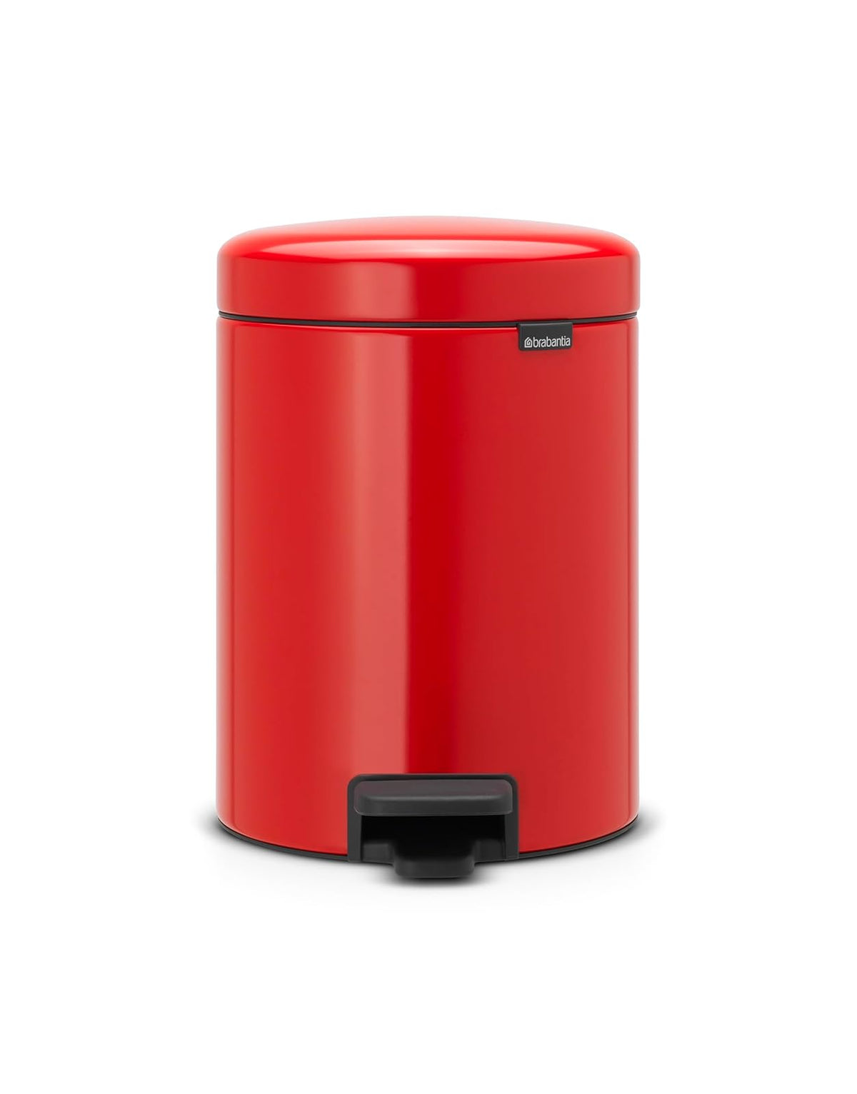 Brabantia - Bote de basura con cubeta interior de plástico, acero brillante, 7 galones - Rojo Pasión - 5L