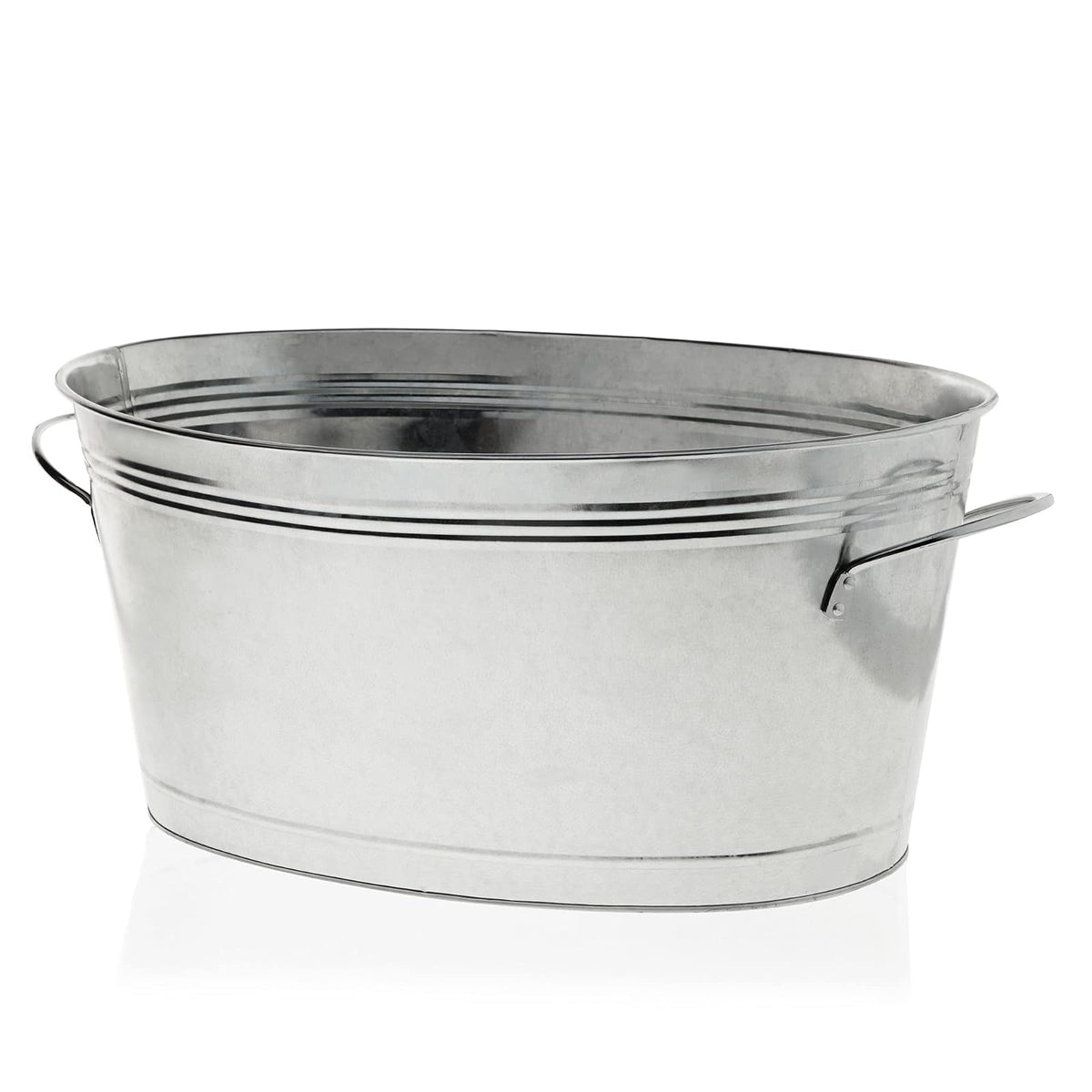 True - Tina galvanizada, cubos de hielo grandes para fiestas, enfriador de bebidas para cerveza, vino, gaseosas, agua embotellada, tina de bebidas rústica, cubeta de bebidas para fiestas en interiores