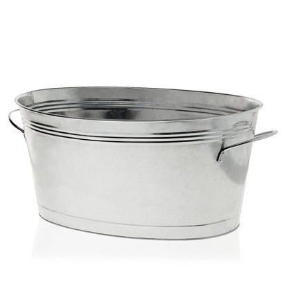 True - Tina galvanizada, cubos de hielo grandes para fiestas, enfriador de bebidas para cerveza, vino, gaseosas, agua embotellada, tina de bebidas rústica, cubeta de bebidas para fiestas en interiores