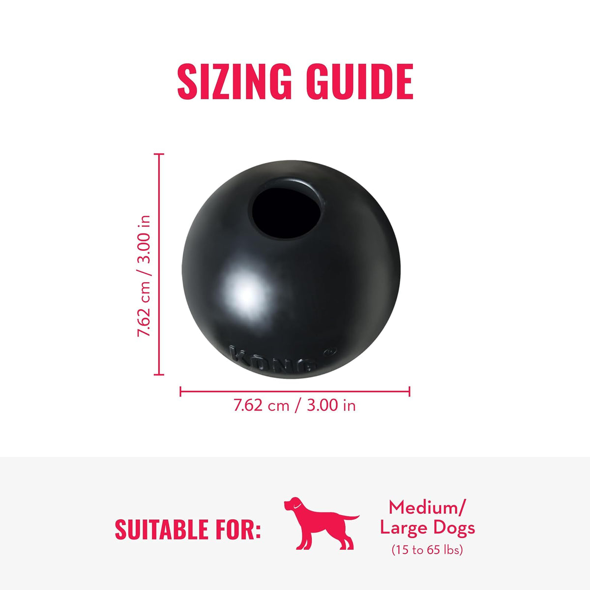 Kong Extreme Ball Pelota para Perro, color Negro, Mediano/Grande