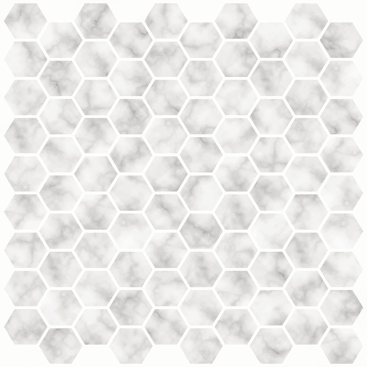 In Home InHome NH2359 - Azulejos hexagonales para salpicaduras, color blanco y blanco
