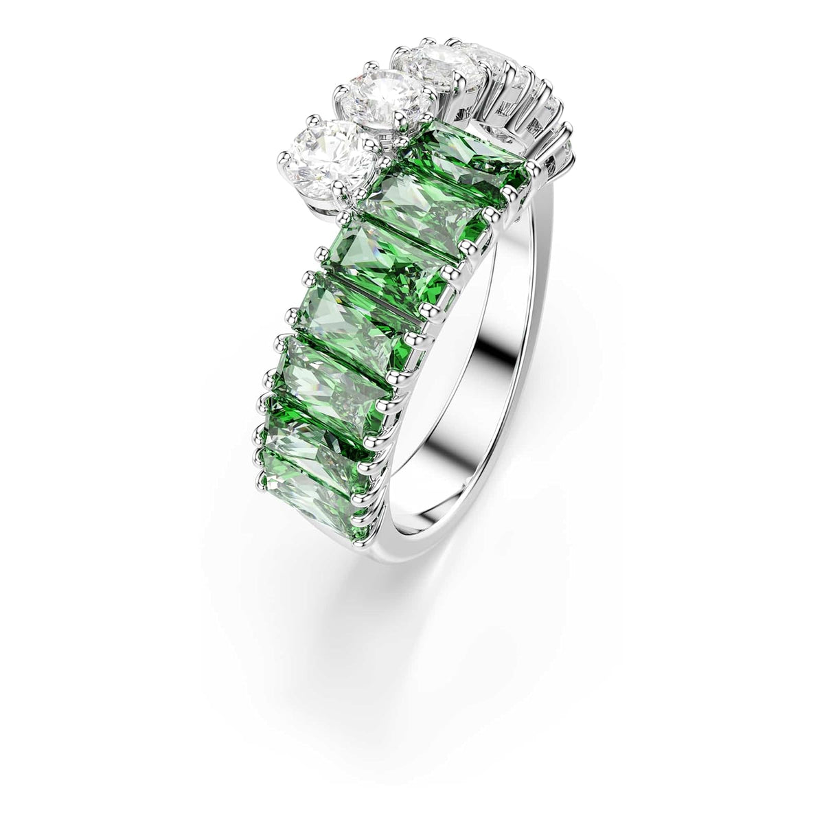 Swarovski Matrix Kollektion Ring, Gemischte Schliffe, Grün, Rhodiniert