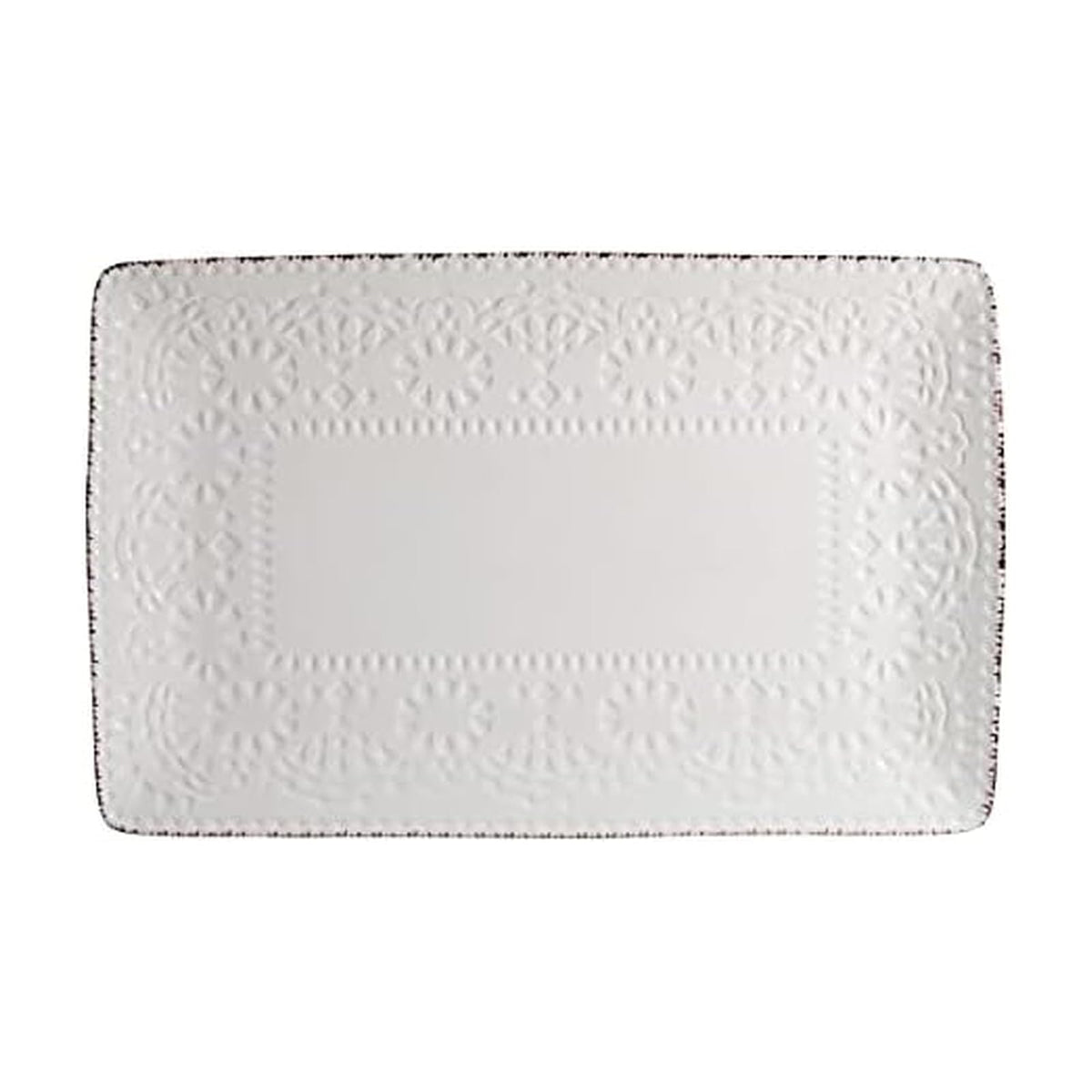 Pfaltzgraff Chateau - Plato para servir (14.25 pulgadas), azul y blanco, crema
