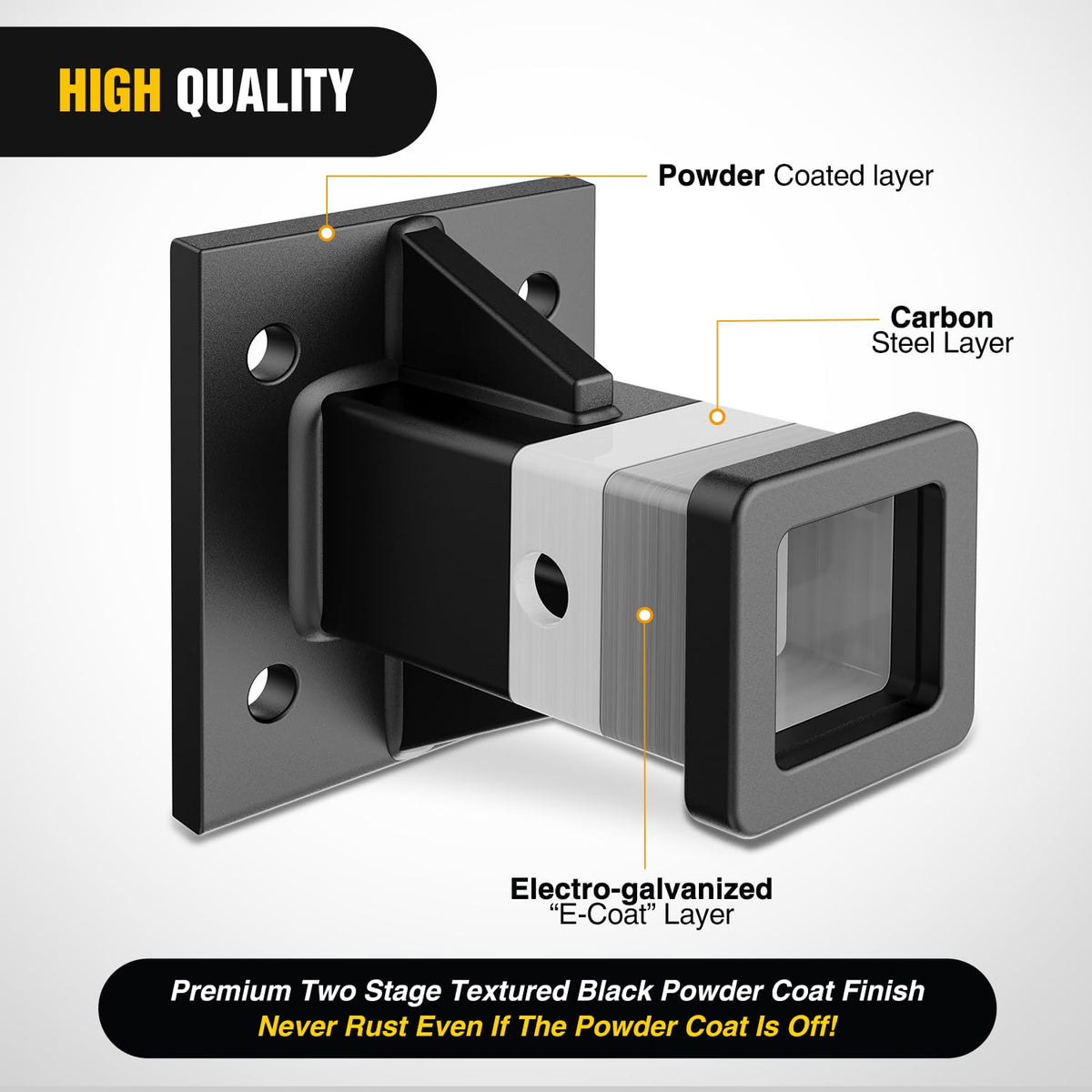 Nilight Adaptador de Tubo Receptor de Enganche de 2 Pulgadas con Perno, Receptor de Enganche de Remolque Universal para Parachoques Abierto, Extensor de Enganche Towever, Accesorios de Enganche para
