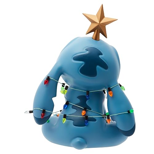 Enesco Disney Showcase Stitch Envuelto en Luces de Navidad Figurilla, 7.5 Pulgadas, Multicolor