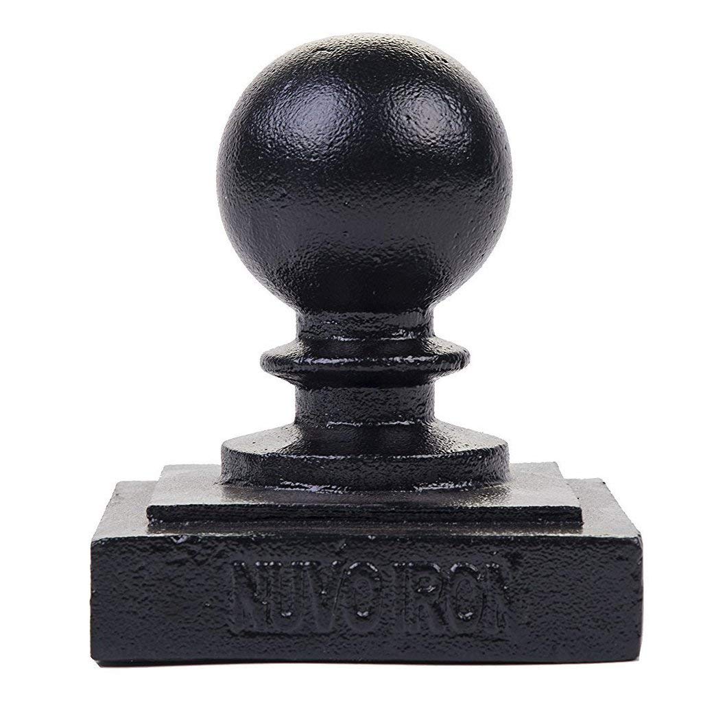 Nuvo Iron PCB03 x 3 1/2 "Tapa de poste de bola, negro