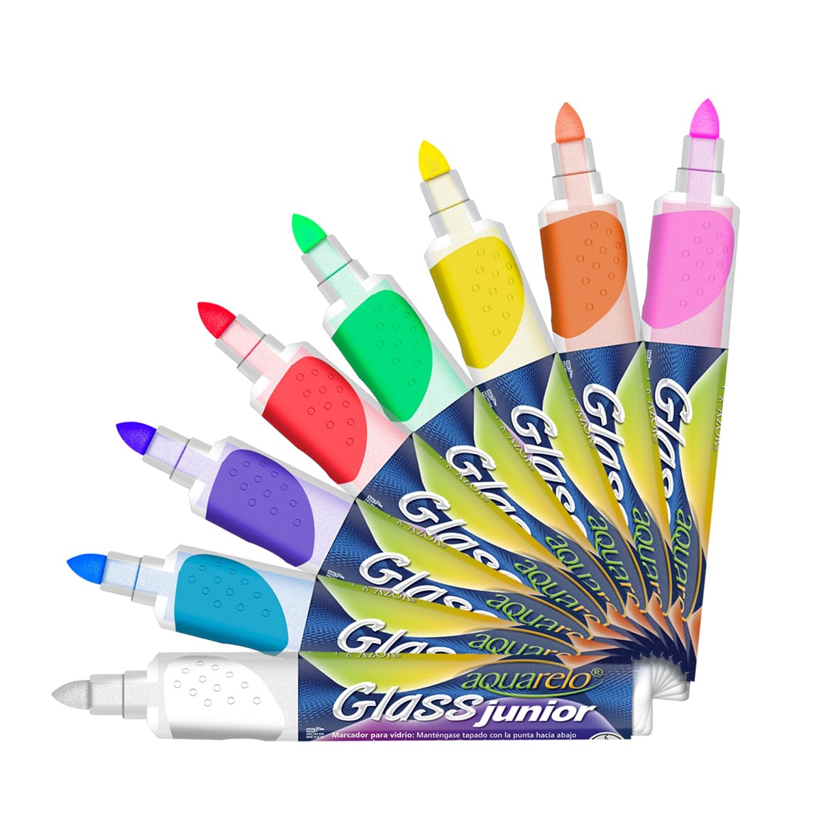 Azor Marcadores Para Vidrio 8 Piezas Aquarelo Glass Jr. 301.22826