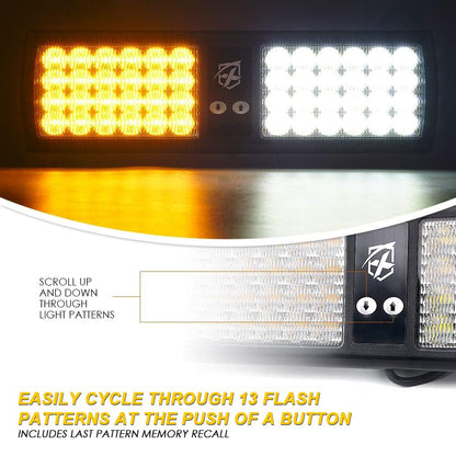 Xprite luces intermitentes estroboscópicas con visor LED ámbar blanco para camiones