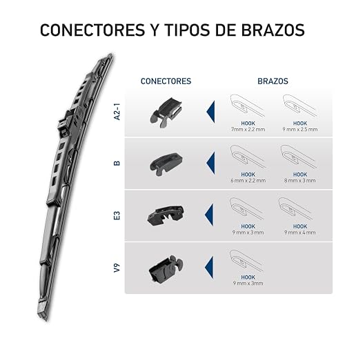 Hella Juego de 2 Plumas Limpiaparabrisas Metal Wiper 14" y 24" (35.5 y 60.9 cm), Nano-Grafito, Acero Inoxidable
