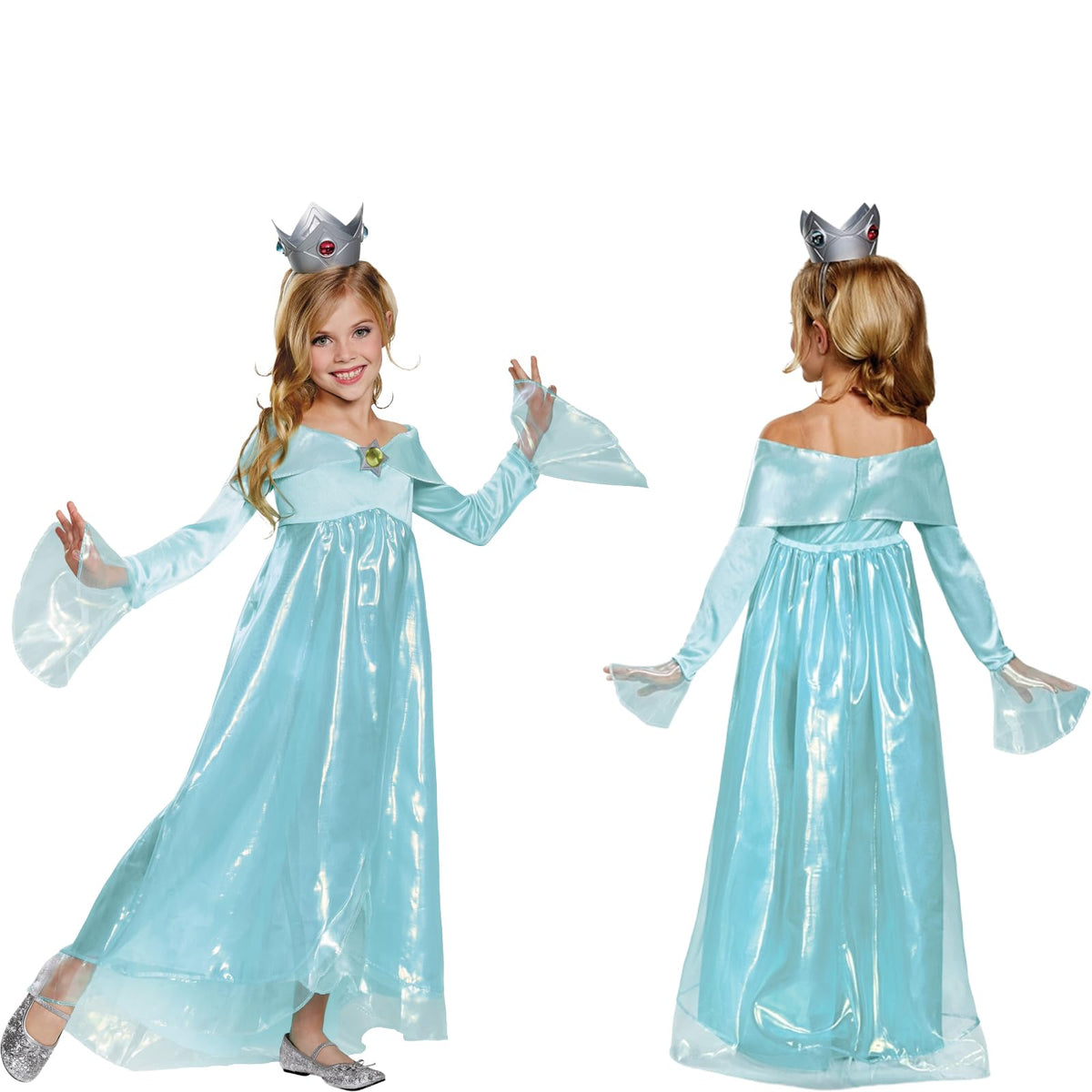 Rosalina Deluxe Disfraz, Azul, L (10-12) | Disfraz de Super Mario Rosalina para niños de 10 a 12 años