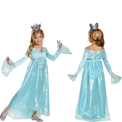 Rosalina Deluxe Disfraz, Azul, L (10-12) | Disfraz de Super Mario Rosalina para niños de 10 a 12 años