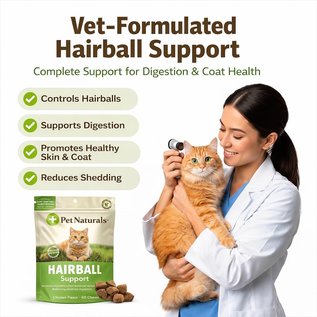 Suplemento Gatos Hairball Chew Control Bolas de Pelo y Salud Digestiva