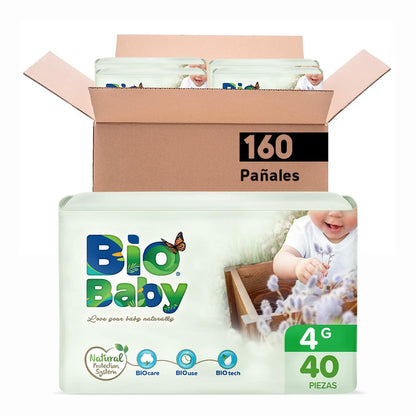 Pañal Bio Baby Talla 6 XXG, 160 Piezas, Extractos Naturales - Talla 4 (160 Unidad) - Pañal