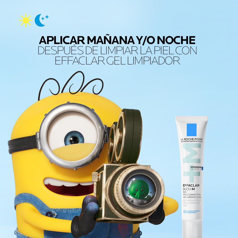 La Roche-Posay Effaclar DUO +M Crema Hidratante Anti-imperfecciones, 40 ml | Para piel grasa o con tendencia acnéica, fórmula con niacinamida y phylobioma, anti-marcas e hidratación por hasta 24 horas