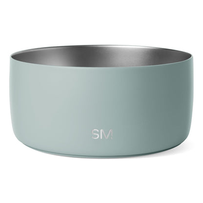 Simple Modern Tazón de Acero Inoxidable para Mascotas, Doble Pared - 8 Cups - Sea Glass Sage