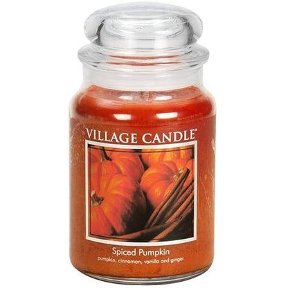 Village Candle - Tarro grande de boticario con especias y calabaza, vela perfumada, 22 onzas