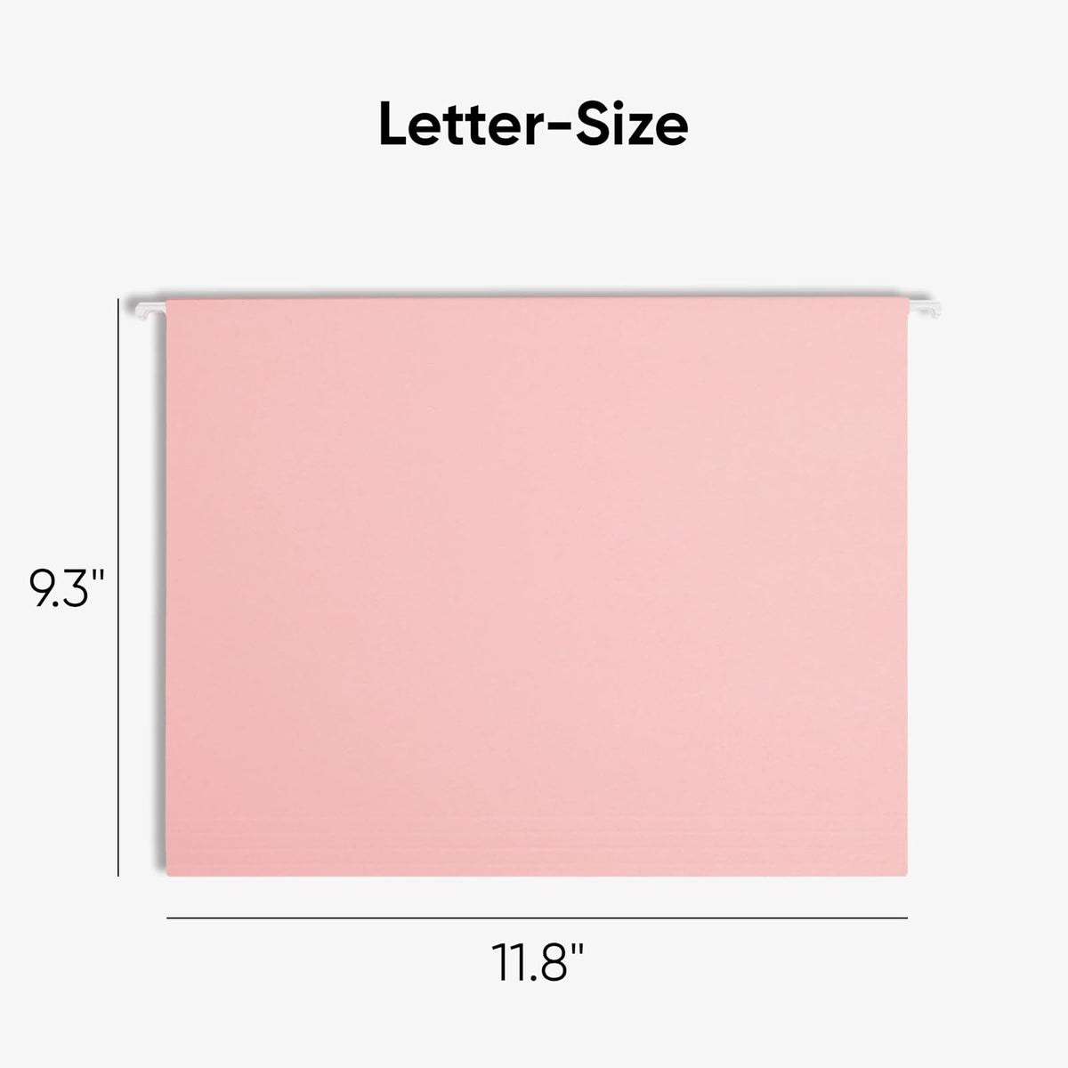 Smead Carpetas colgantes estándar, 25 unidades, color rosa, pestañas ajustables de corte 1/5, tamaño carta (64066)