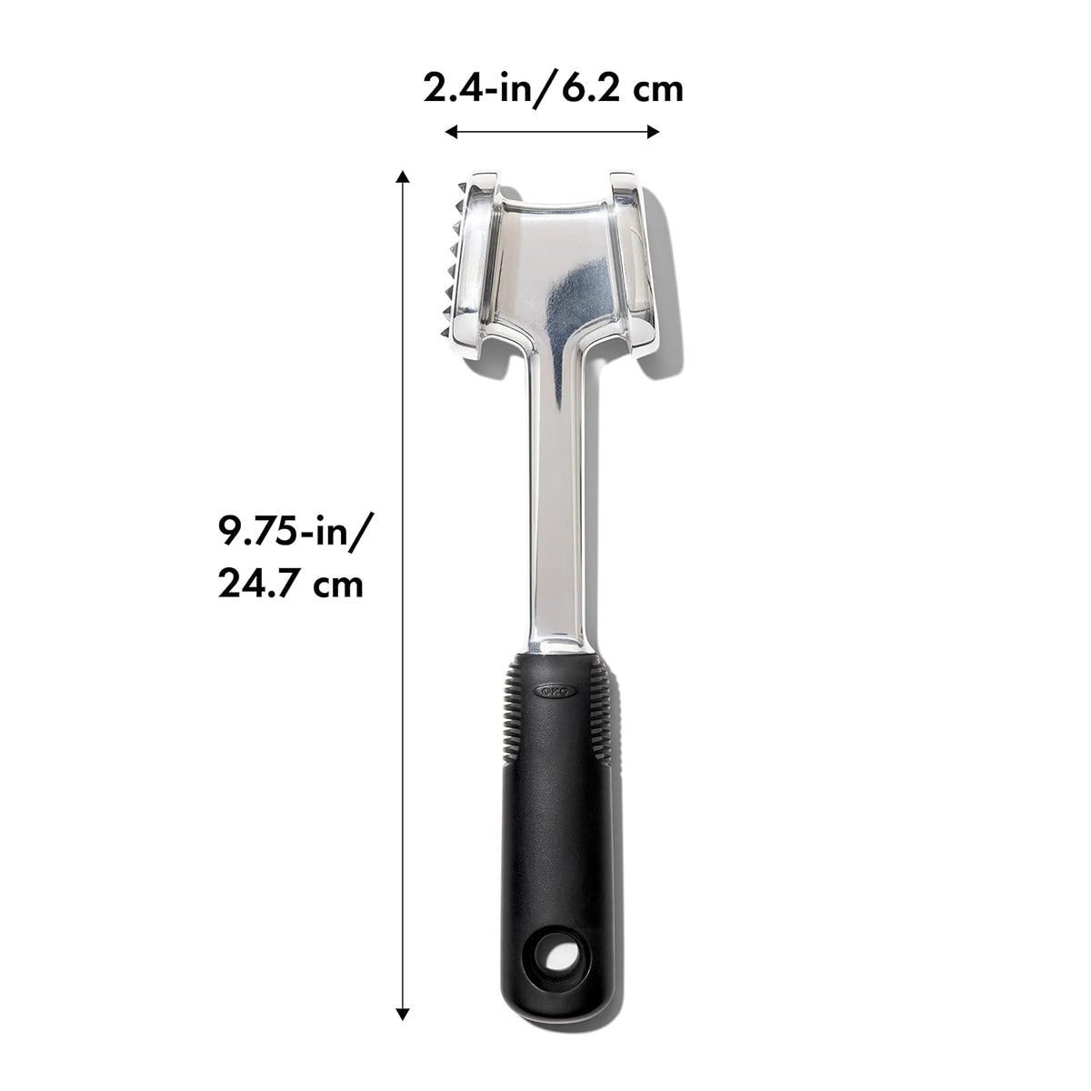 OXO Good Grips - Ablandador de carne fundido a presión, color negro, 4,7 x 6,2 x 24,8 cm