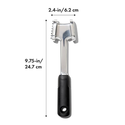OXO Good Grips - Ablandador de carne fundido a presión, color negro, 4,7 x 6,2 x 24,8 cm