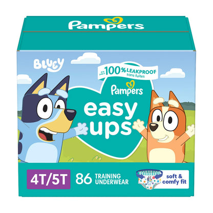 PAMPERS Easy Ups Pañales Entrenamiento Talla 4T-5T, 86 Uds, Bebé 13-18 Kg