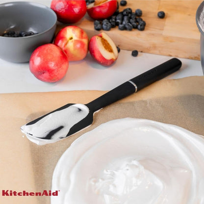 KitchenAid Espátula de Cocina Resistente al Calor hasta 260°C, Antiadherente, Flexible, Color Negro