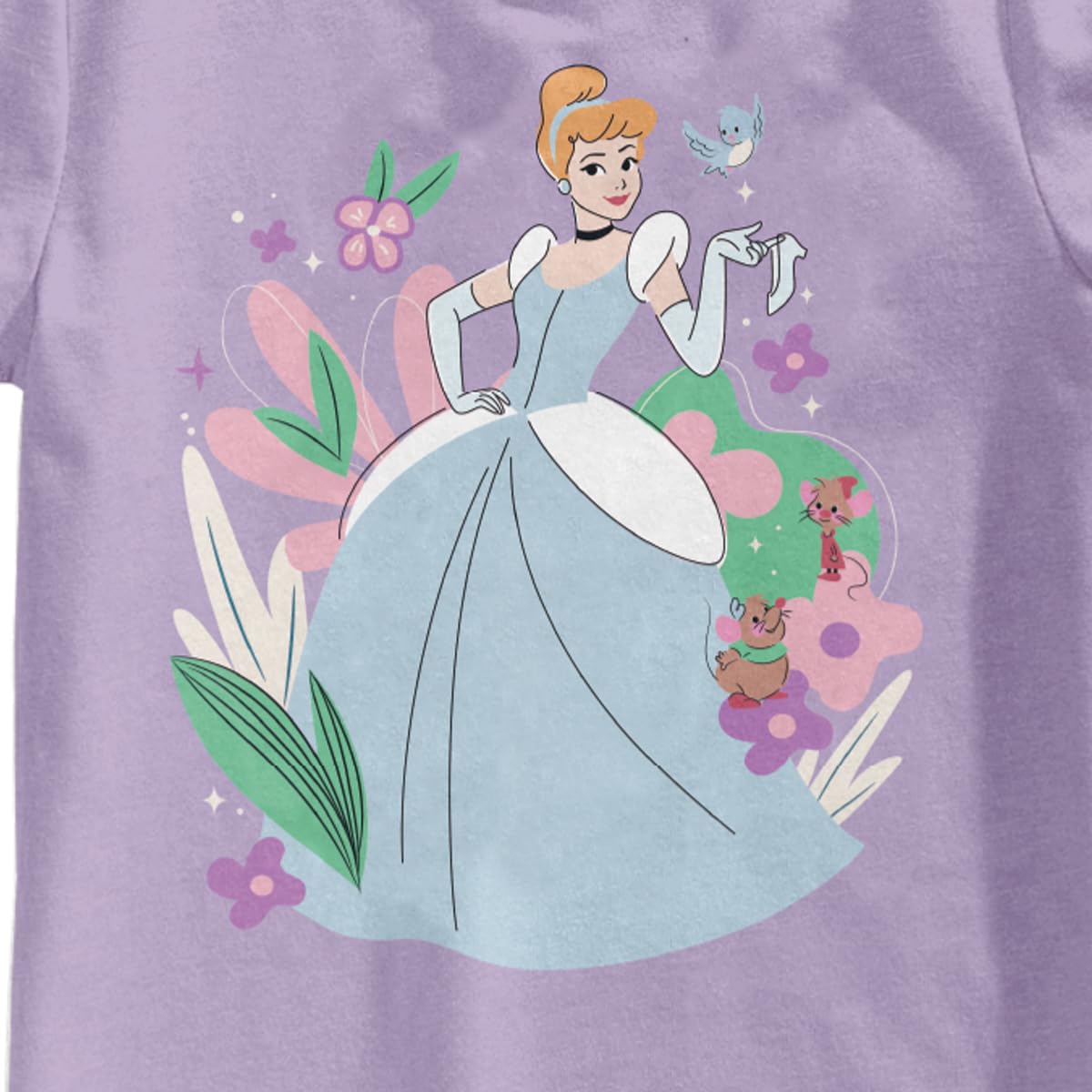 Disney Princesas La Cenicienta Playera Estampada para Niñas, Lila