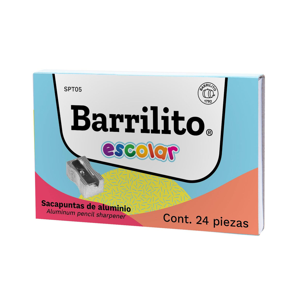 Barrilito SPT05 Sacapuntas Metálico, 24 Piezas