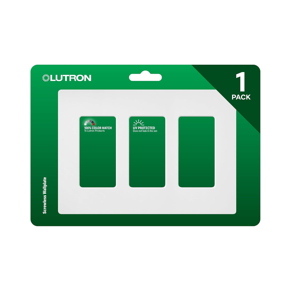 Lutron Claro Placa de pared de 3 pines, 1 paquete, Marrón - Nieve - 1 paquete