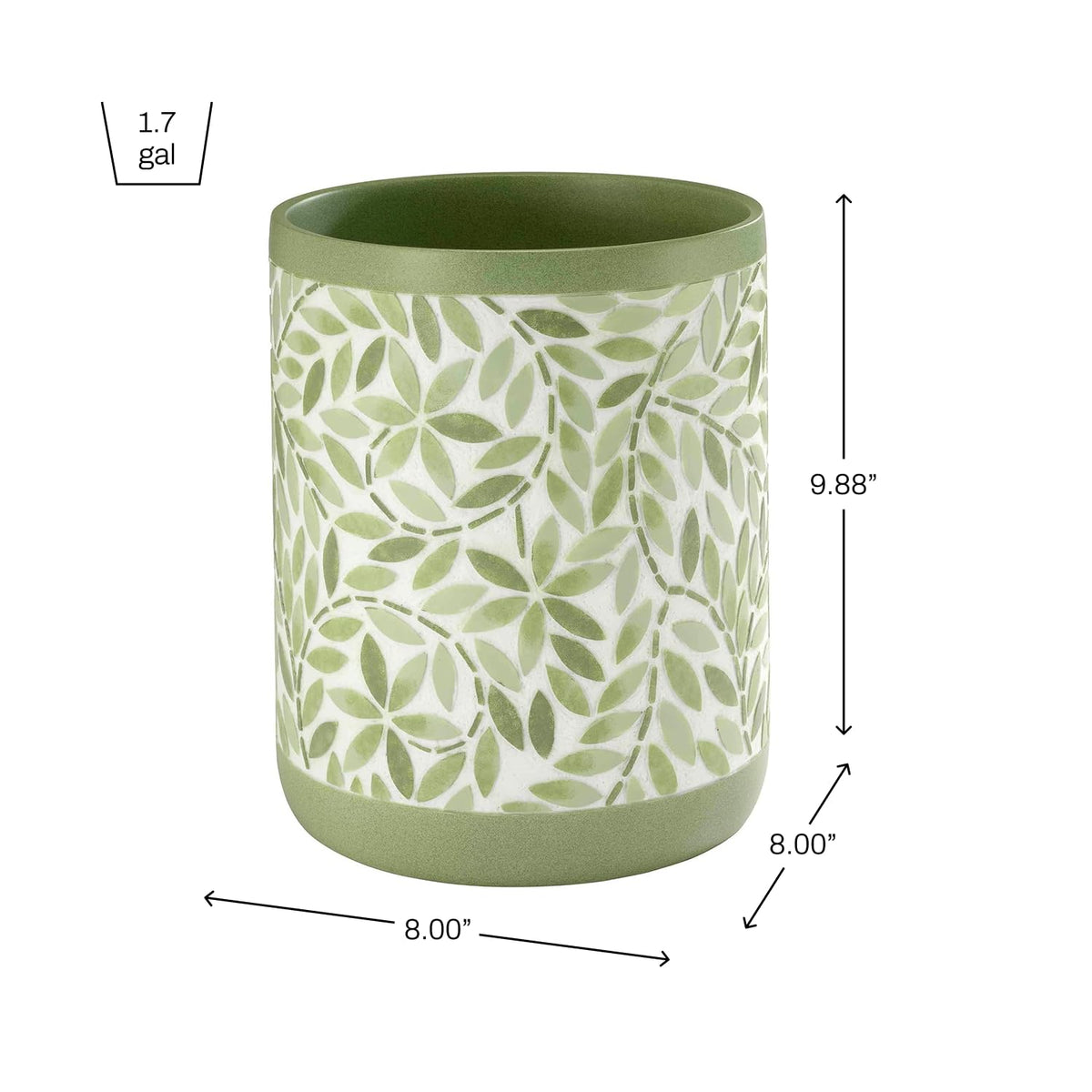 Avanti Linens Accessories - cubeta de basura para baño, color verde