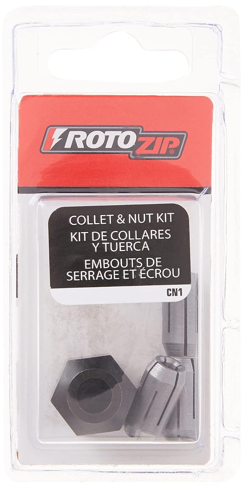 RotoZip CN1 Kit de boquilla y tuerca de repuesto, plata