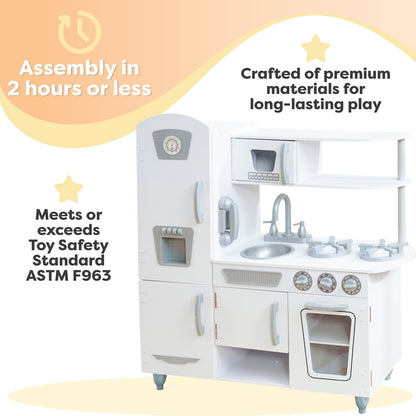 KidKraft Cocina de Juguete Vintage de Madera: Blanca