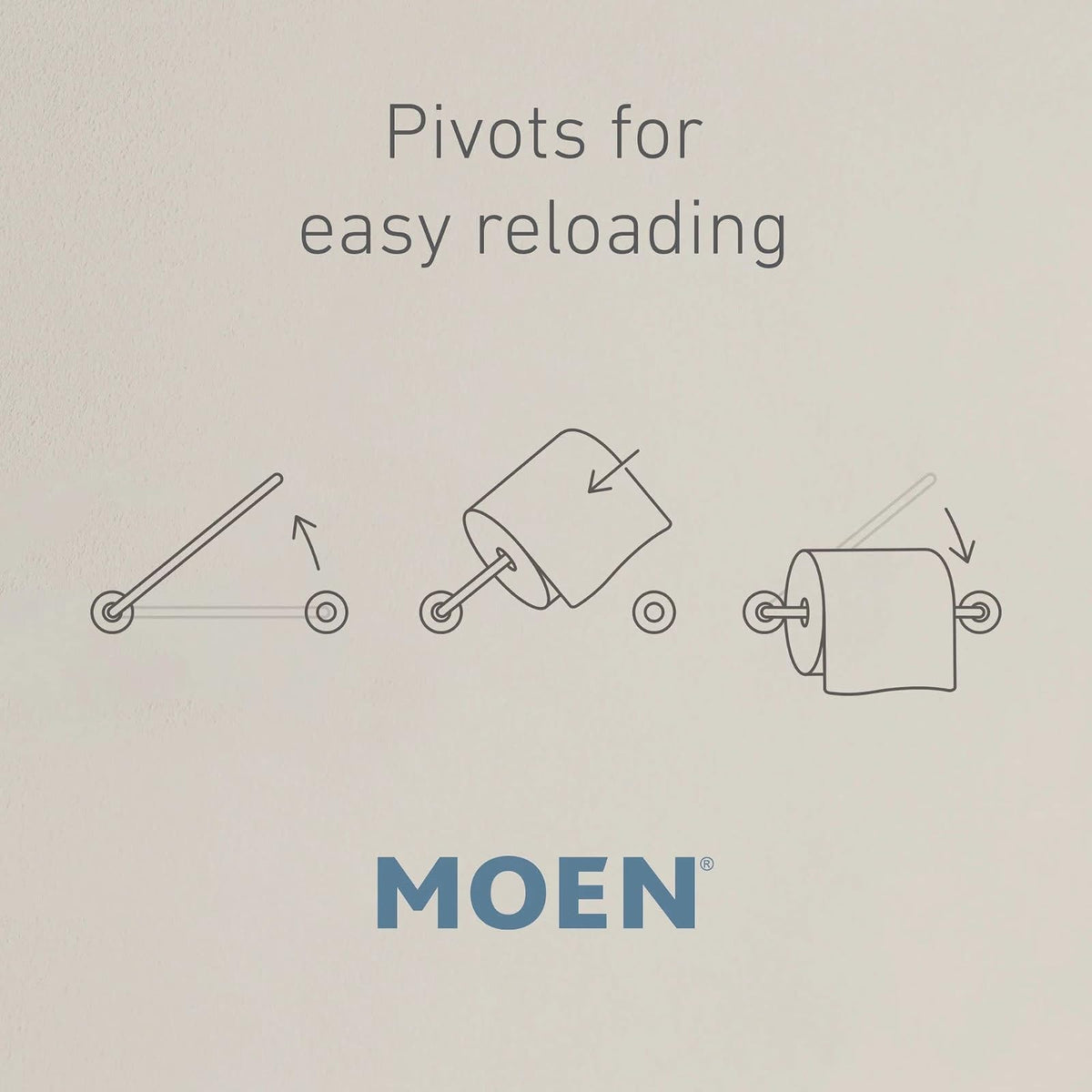 Moen Genta LX BH3808BN - Soporte de Papel higiénico pivotante Moderno para Papel higiénico para baño, níquel Cepillado