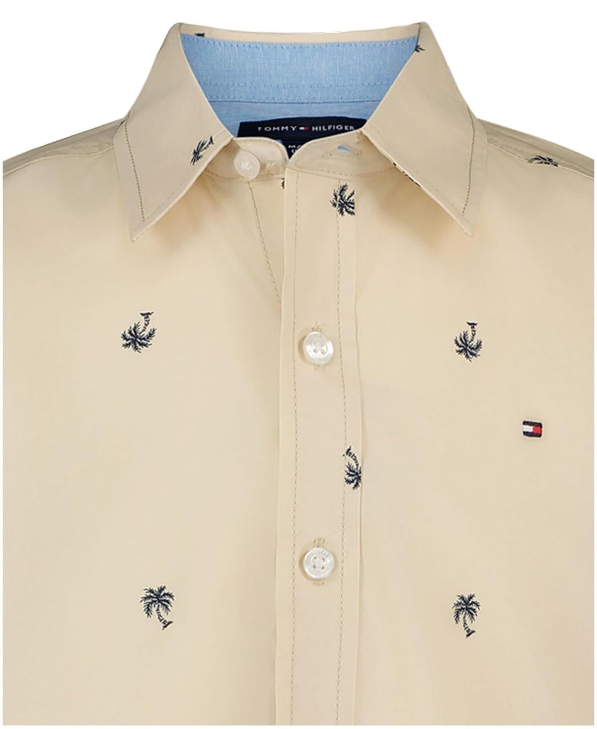 Tommy Hilfiger Camisa Tejida de Manga Corta con Botones para niño