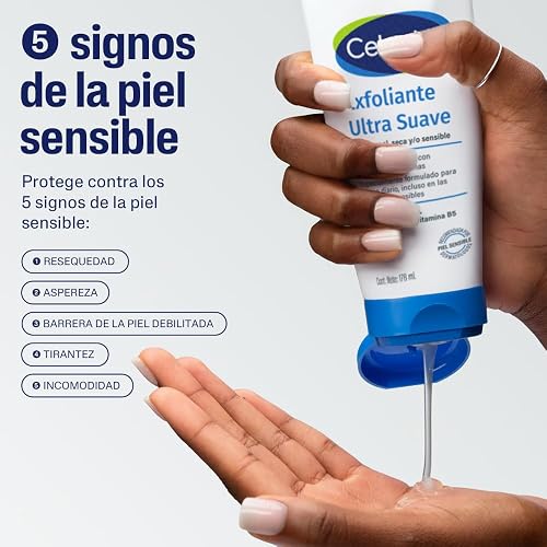 Cetaphil Exfoliante Ultra Suave Facial Extracto Bambú Piel Sensible 178 ml | Remueve células muertas, suaviza textura y aporta aspecto saludable con glicerina, vitaminas B5 y E y extracto de bambú.