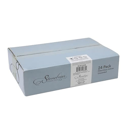 Stonebriar - Paquete de 24 velas votivas de vidrio transparente sin perfume de larga duración