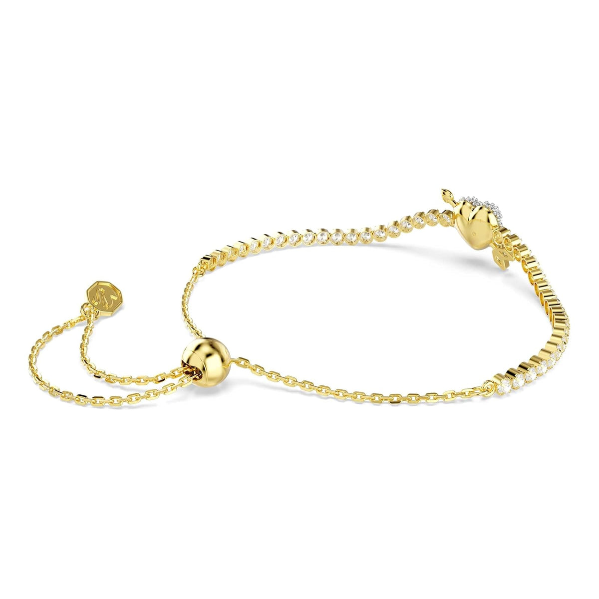 Pulsera Swarovski Idyllia, Corazón con flecha, Blanco, Oro-tSwarovski Un baño