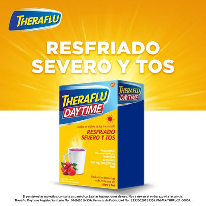 Theraflu Día, Té Antigripal para Resfriado Severo, 6 Sobres