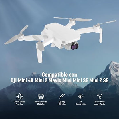 NEEWER ND Filter Set Compatible con dji Mini 4K/2 SE/SE/2/Mavic Mini (Paquete de 3), CPL/ND8/ND16 Filtros Densidad Neutra Cristal Óptico HD Multicapa Accesorios Lentes Cámara Drones, FL-C41