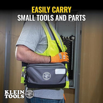 Klein Tools - Bolsa de herramientas de doble compartimento, organizador de bolsas de herramientas resistente, bolsa multiusos