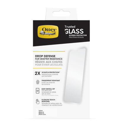 OtterBox Alpha Glass Protector de Pantalla para iPhone 14, 13 y 13 Pro - Claro - Vidrio de confianza