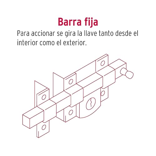 Hermex CB-50I, Cerradura de barra fija, llave tetra, izquierda