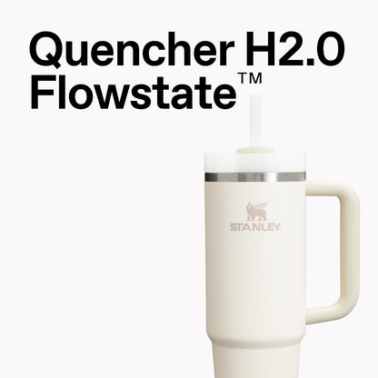 Stanley Quencher H2.0 FlowState - Vaso de acero inoxidable aislado al vacío con tapa y popote para agua, té helado, café, licuados y más, ciruela, 1180 ml.