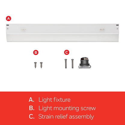 UltraPro 24 pulgadas. Lámpara LED de alambre directo, blanco seleccionable, brillo seleccionable, tira de luz LED, iluminación debajo del gabinete, 45368