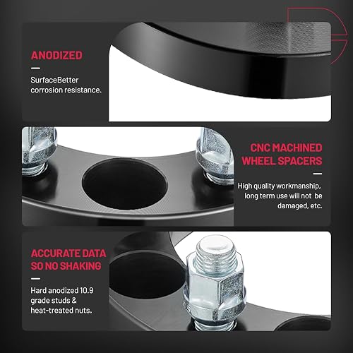 BDFHYK - Separadores de Rueda de 6 x 139,7 mm, sin Labio para GMC Sierra | Espaciadores de 6 x 5.5 y 6 lengüetas, pernos M14 x 1.5, orificio de cubeta de 108 mm, compatible con Yukon K1500 K2500 de