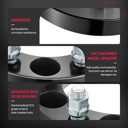 BDFHYK - Separadores de Rueda de 6 x 139,7 mm, sin Labio para GMC Sierra | Espaciadores de 6 x 5.5 y 6 lengüetas, pernos M14 x 1.5, orificio de cubeta de 108 mm, compatible con Yukon K1500 K2500 de
