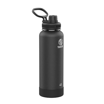 Takeya Actives Botella de Agua Aislada de Acero Inoxidable - 1.2 Litros - Activos - Ónix