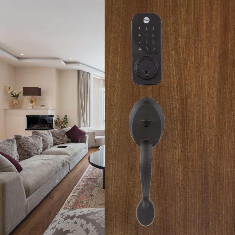 Yale MX89877 Kit Gatillo Venecia + Cerradura Inteligente YDD120 - Negro