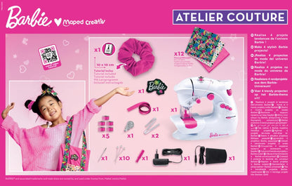 Maped - Manualidades Infantiles - Taller de Costura de Barbie - Colección Creativ - Para Realizar 4 Proyectos de Moda - Incluye Máquina de Coser y Materiales Necesarios