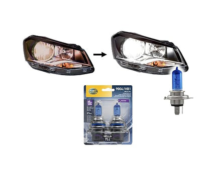 Hella Kit de 2 Focos Luz blanca tipo Xenon, 50% más luz que los focos estándar, cumple con normas de tránsito y vialidad, TLL 9005 / HB3 en Blister